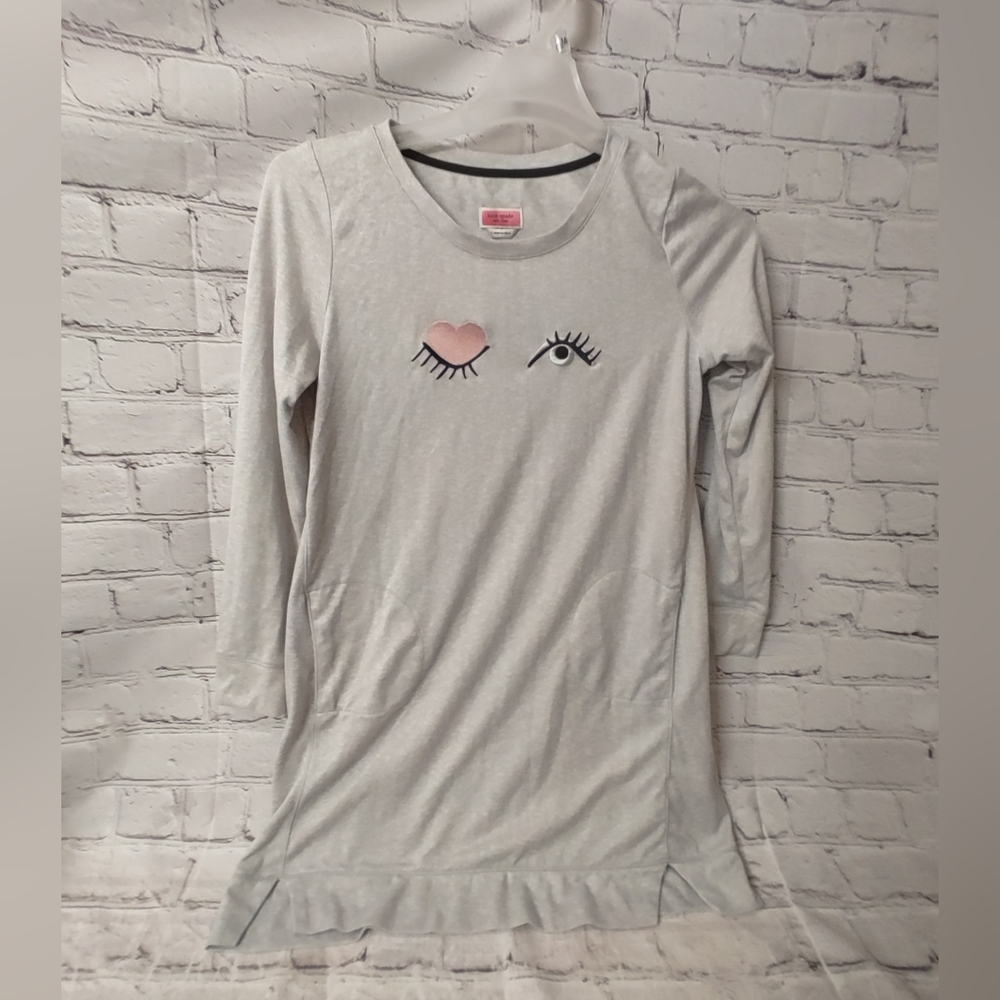 Kate Spade Wink Eye Oversize Sleep Cozy Pocket Shirt Small